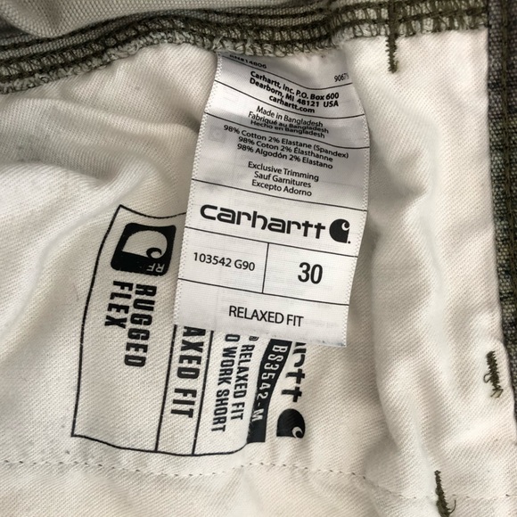 Carhartt Men’s Green Cargo Camo Relaxed Fit Shorts Size 30 - Picture 15 of 15